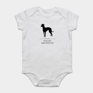 Italian Greyhound Black Silhouette Baby Bodysuit